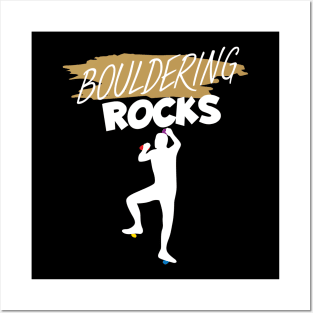 Bouldering rocks men Posters and Art